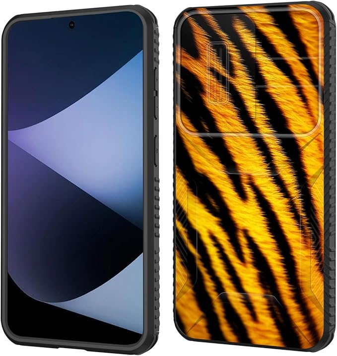 for Galaxy S26 Case Built in Slide Camera Lens Cover,Heavy Duty Shockproof Protection Dual Layer Case for Samsung Galaxy S26 6.3" 2026,Tiger Texture Print