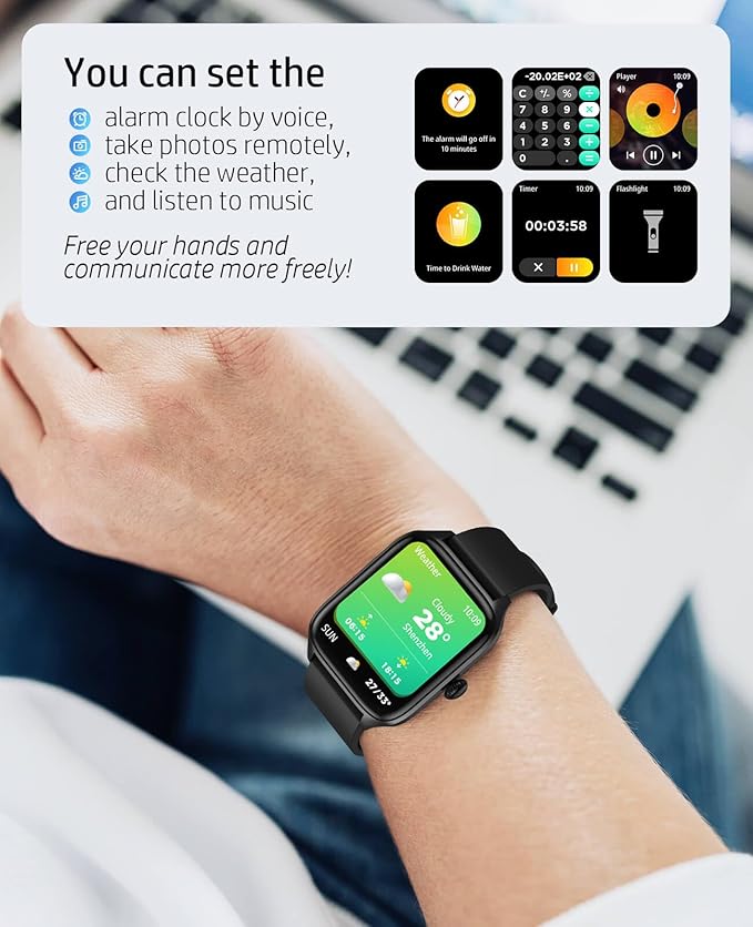 Smart Watch for Men Women, 1.96" GPS Watcher with 120+ Sports Modes, Blood Pressure/Heart Rate/Blood Oxygen/Sleep Monitor, IP67 Waterproof Smartwatch for Android iOS