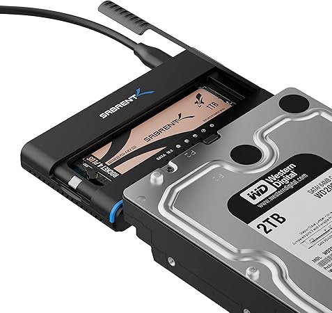 SABRENT USB-C M.2 NVMe + 2.5/3.5in SATA SSD/HDD Adapter (DS-UCMH)