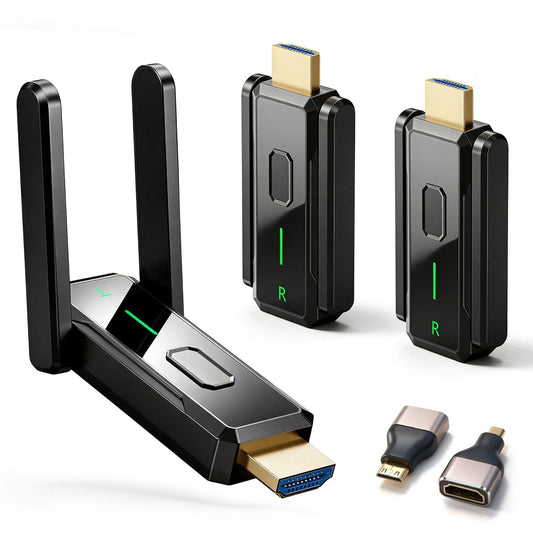 Wireless HDMI Transmitter and 2Receivers, 50M/165FT, Extender Plug and Play