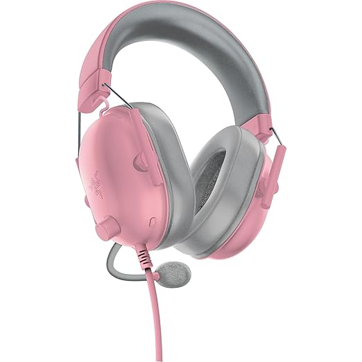 Razer BlackShark V2 X PlayStation Gaming Headset: 50mm Drivers - Cardioid Mic - Lightweight - Comfortable Noise Isolating Earcups - for PS5, Xbox Series X, PC, Switch via 3.5 mm Jack - Quartz Pink