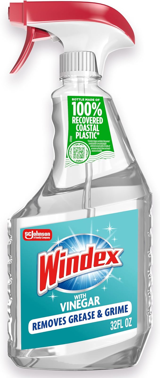 Windex with Vinegar Glass Cleaner, Spray Bottle, 32 fl oz