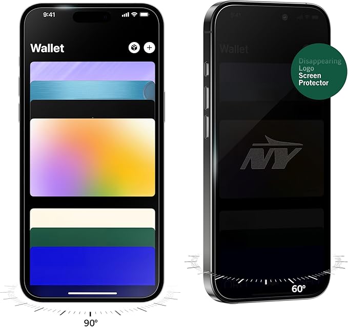 NFL New York Jets Privacy Screen Protector for iPhone 13 Pro Max,14 Plus - with Disappearing Logo - Scratch-Resistant and Easy-to-Install Screen Protectors (Includes Installation Tray)