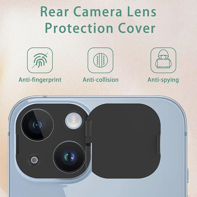 Phone Camera Lens Cover Compatible for iPhone 14/iPhone 14 Plus,Camera Lens Protector to Protect Privacy and Security,Strong Adhesive Black