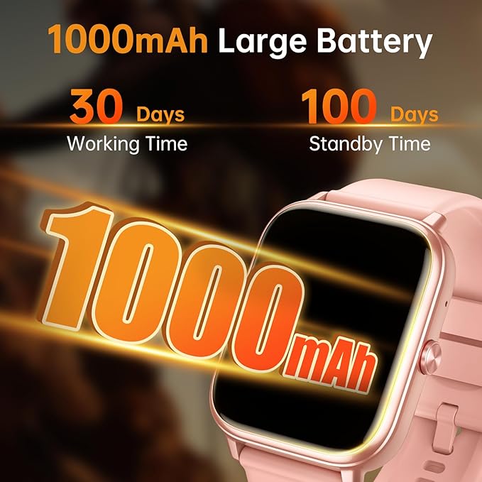 Smart Watch for Men Women, Fitness Tracker (Answer/Make Call), 1000 mAh Battery, 120+ Sport Modes, Step Counter/Sleep Monitor Fitness Watch, Smartwatch for Android/iPhone (Pink)