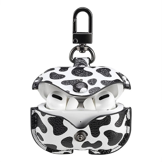 Genuine Leather Case Compatible with AirPods Pro Case 2nd/1st Gen (2023/2022/2019), VOMA Protective Cover for Apple AirPods Pro 2/Pro Wireless Charging Case with Keychain and Snap Lock Cow