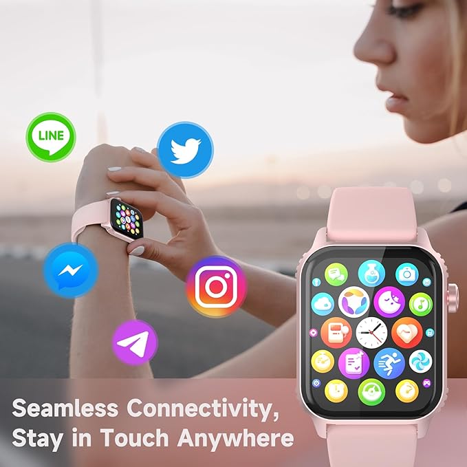 Smart Watches for Women Men, 1.83" HD Smartwatch with 90 Sports Modes, Heart Rate/Sleep Monitor, IP67 Waterproof, Bluetooth Call & Music Control