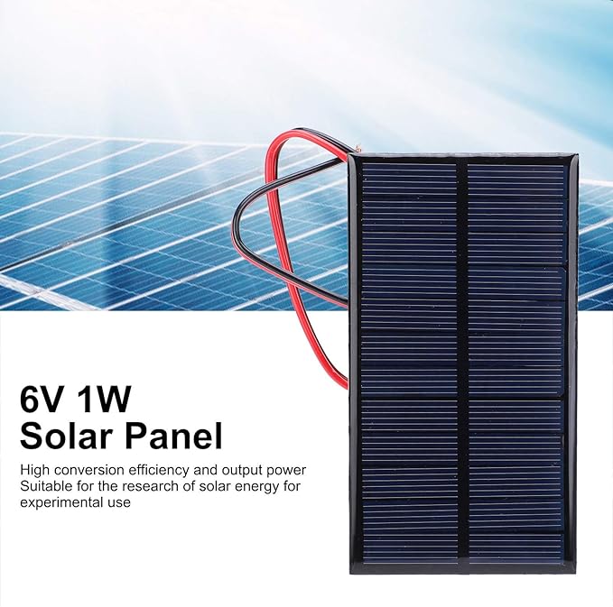 1W 6V Mini Solar Panel, 3PCS Polysilicon Cell Charger Module with 30cm Cable for Solar Lawn Lights Solar DIY System Kit