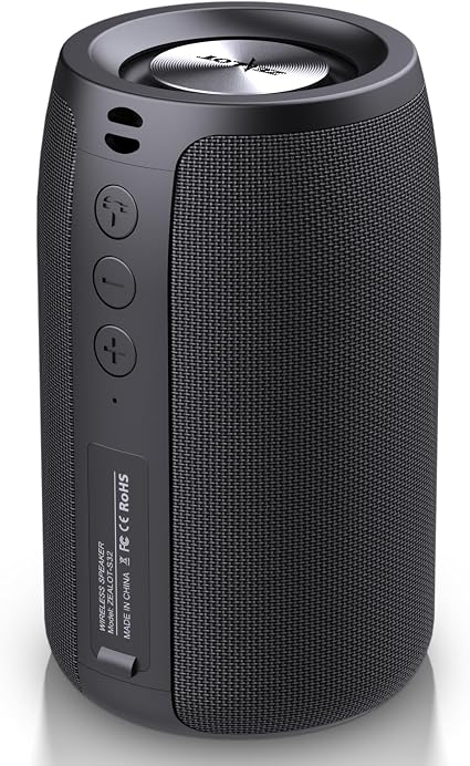 ZEALOT Portable Bluetooth Speaker, S32 Outdoor Speaker Wireless, Speaker with USB Port, Waterproof IPX5, Stereo Pairing/Bass/USB/TF/AUX for Home Outdoor Travel, Gift for Men, Kids -Black