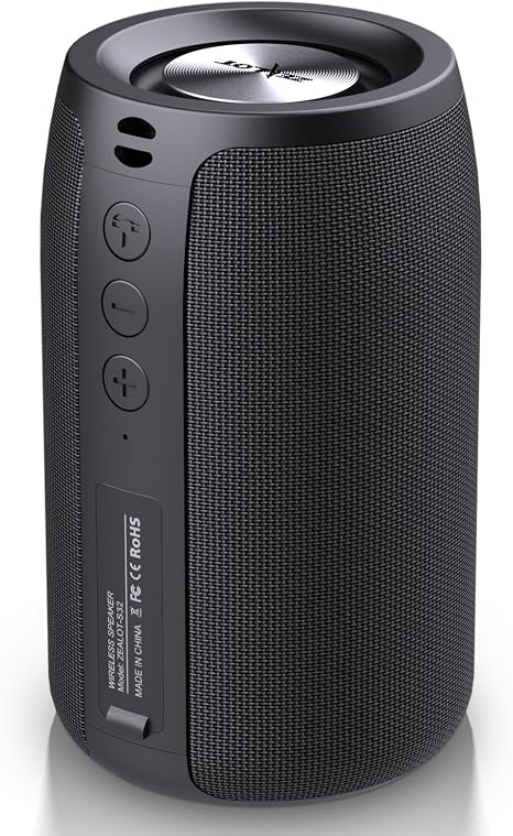 ZEALOT Portable Bluetooth Speaker, S32 Outdoor Speaker Wireless, Speaker with USB Port, Waterproof IPX5, Stereo Pairing/Bass/USB/TF/AUX for Home Outdoor Travel, Gift for Men, Kids -Black