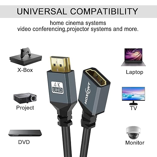 Twozoh HDMI Adapter Coiled Cable, 4K HDMI Extender Cable Extension Cord 2.0(Extend up to 1.5M/5FT)
