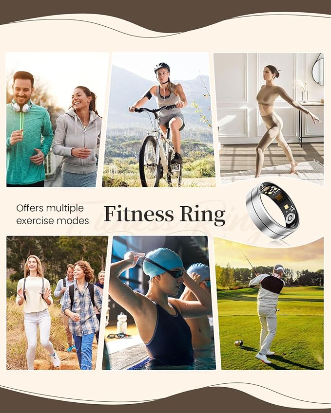 Smart Rings for Women Men - Fitness Health Tracker with Sleep Monitoring Heart Rate and Activity Tracking,Blood Oxygen Monitor IP68 Waterproof No Subscription Fee iOS Android Compatible(Silver10)