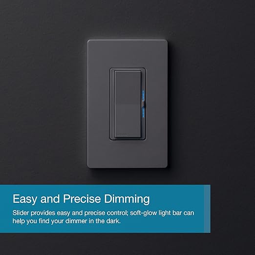Lutron Diva Smart Dimmer Light Switch for Caseta Lighting (Lutron Smart Hub Required), for LED Lights, 150W, Single-Pole/3-Way, No Neutral, White, 9 Pack