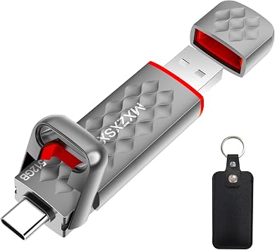 512GB External SSD Thumb Drive Up to 550MB/s USB Flash Drive,USB 3.2 + Type C, for iPhone 15/16/PS4/Android Phone/Tablet/Windows/Mac, Zinc Alloy Body
