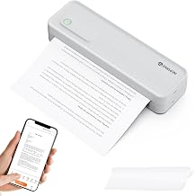 A41 Bluetooth Thermal Printer, Portable Inkless Printer for Travel Supports 8.5 x 11 Inch Paper, Small Mobile Printing Device Ideal for Office, School, Home