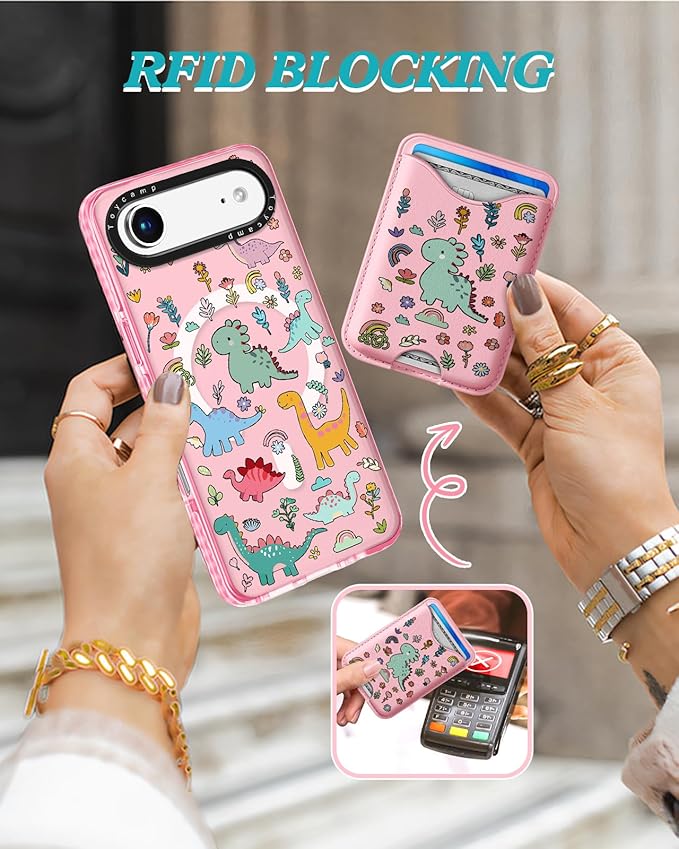 Toycamp for iPhone 17 Air Case - Compatible with Magsafe Credit Card Holder Wallet Magnetic Cute Women Teen Girls Kawaii Girly Unique Animal Design Phone Cover for Apple 17 Air