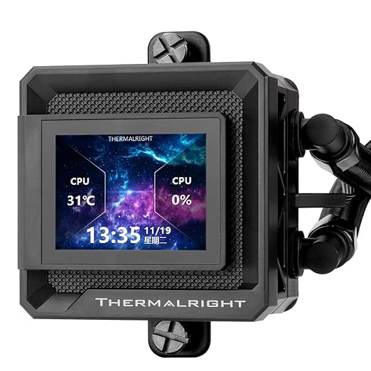 Thermalright FW 360 SE ARGB Black-AIO CPU Liquid Cooler,IPS LCD Screen with 320x240 Resolution,for AM4/AM5,Intel LGA1700/1851,2-inch Magnet-Absorbent LCD Screen for Images-Black,PC CPU Water Cooler