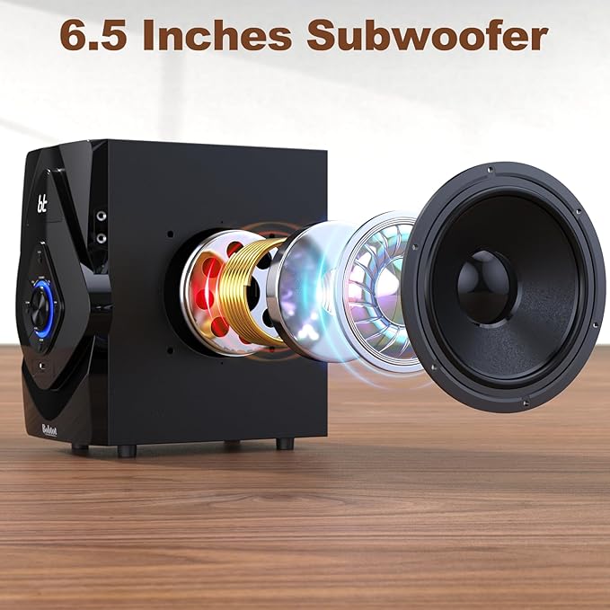 Bobtot Surround Sound Systems Wireless Rear Satellite Speakers - 800W 6.5inch Subwoofer 5.1/2.1 Channel Home Theater Systems with ARC Optical Bluetooth Input