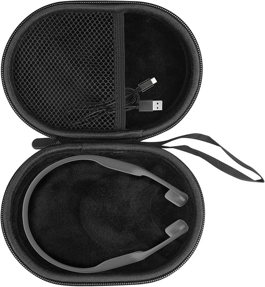 Hard Case for SHOKZ New OpenRun Pro 2/Pro 2 Mini/Open Run/OpenMove/OpenRun/OpenSwim Open-Ear Bone Conduction Sport Headphones Travel Bag, Black
