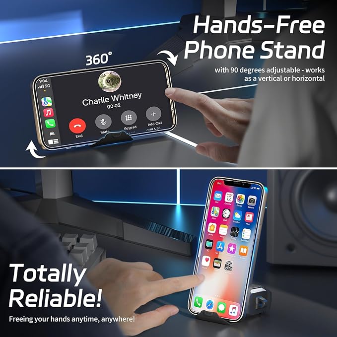 Secure Lock Case for AirPods 4 with Phone Stand, Cleaning Kit & Keychain, Shockproof Protective Cover Compatible with Apple AirPods 4th Gen 2024 for Men Women, Anti-Scratch