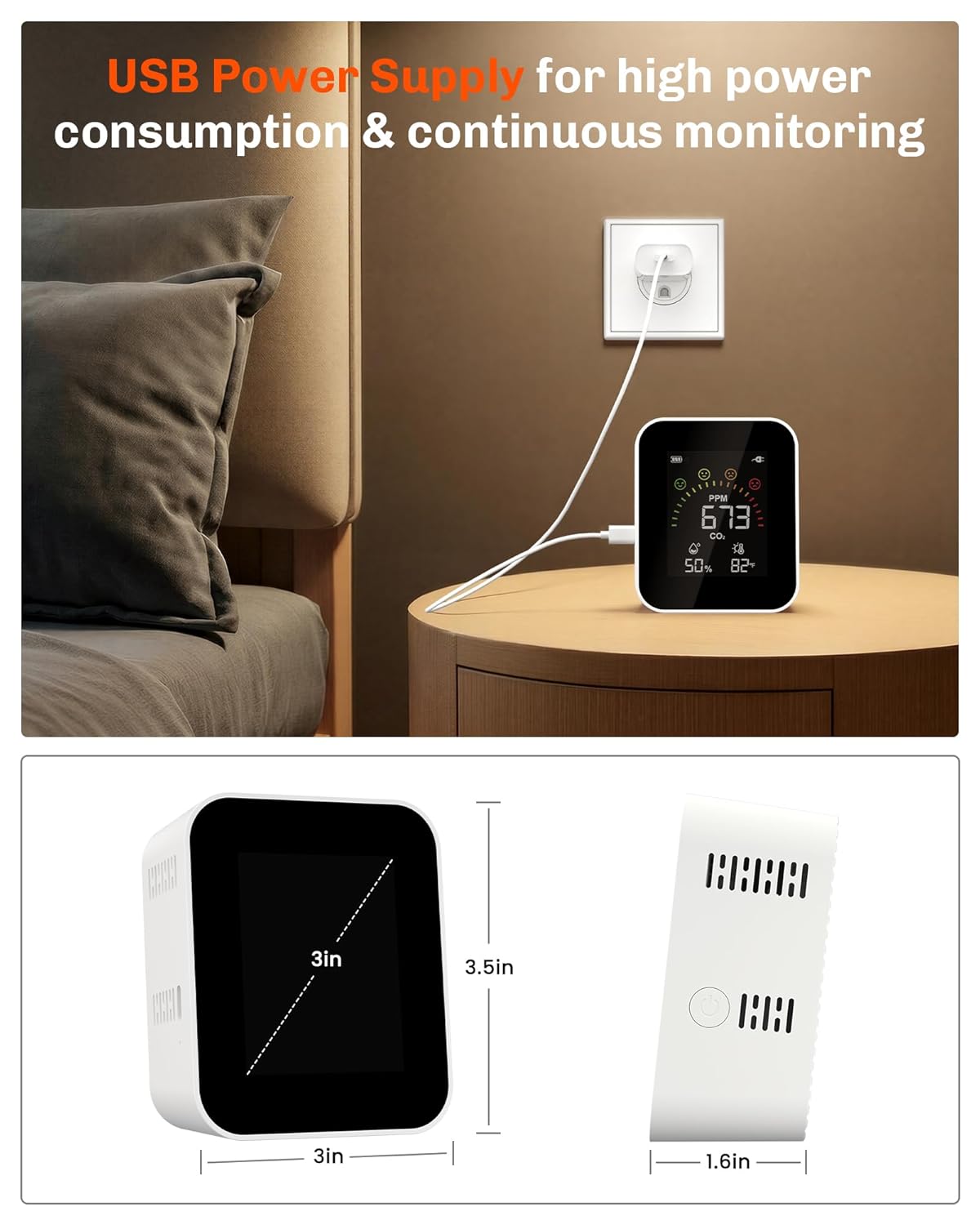 CO2 Monitor — NDIR Sensor, Real-Time Air Quality Display