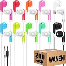 Wholesale Bulk Earbuds Headphones 200 Pack Class Set for School Classroom Students Kids Children Toddler Boys Girls Teen Adults(Mixed Colors,200 Pack) - Image 1
