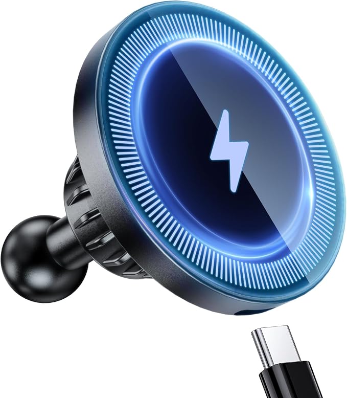 Magnetic Wireless Charging Phone Holder with 1” Ball for MagSafe