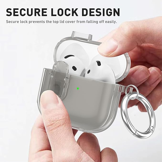 Valkit Compatible AirPods 4th Generation Case Cover, Soft TPU Airpods 4 Case with Cleaner Kit, Shockproof Protective Case with Keychain for Apple AirPods 4 Gen Case for Women Men(Clear Black)