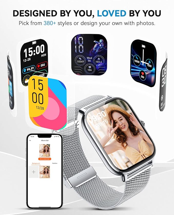 Smart Watches for Women Men (Make/Answer Calls), Steps Counter Fitness Watch for Android iPhone with 120+ Sports, IP68 Waterproof, Sleep Calorie Monitor, Pedometer (Gold)