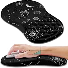 Hokafenle Ergonomic Mouse Pad Wrist Support, Wrist Rest Mousepad for Carpal Tunnel Pain Relief with Integrated Memory Foam Slope Massage Bulge (11.8x7.9 inch,Galaxy - Image 1