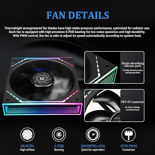 Thermalright Frozen Infinity 240 Black CPU Aio Cooler,TL-M12*2 PWM Fans,Computer CPU Water Cooler,ARGB Infinity Mirror,240 CPU Liquid Cooling:LGA1851/1700/1150/1151/1200/2011,PC Water Cooling