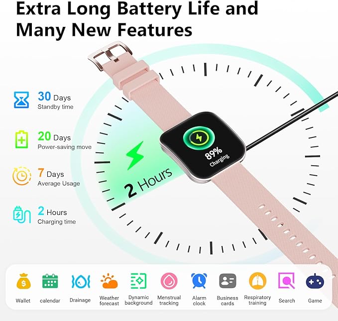 Smart Watch for Men Women, Bluetooth Calls, AI Dial,AI Q&A,1.85" HD AMOLED Curved Display Fitness Watch with Heart Rate/SpO2/Stress Monitor, Pedometer,110+ Sports Waterproof IP68 Smartwatch, Beige