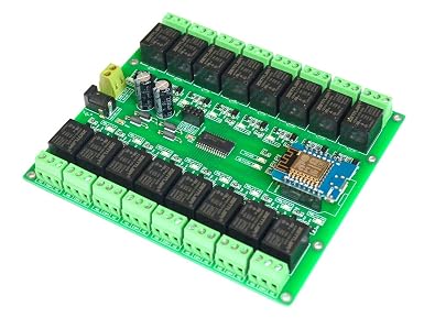 WiFi 16 Channel Electromagnetic Relay ESP8266 Module Smart Home Controller Compatible with ESPHome Home Assistant