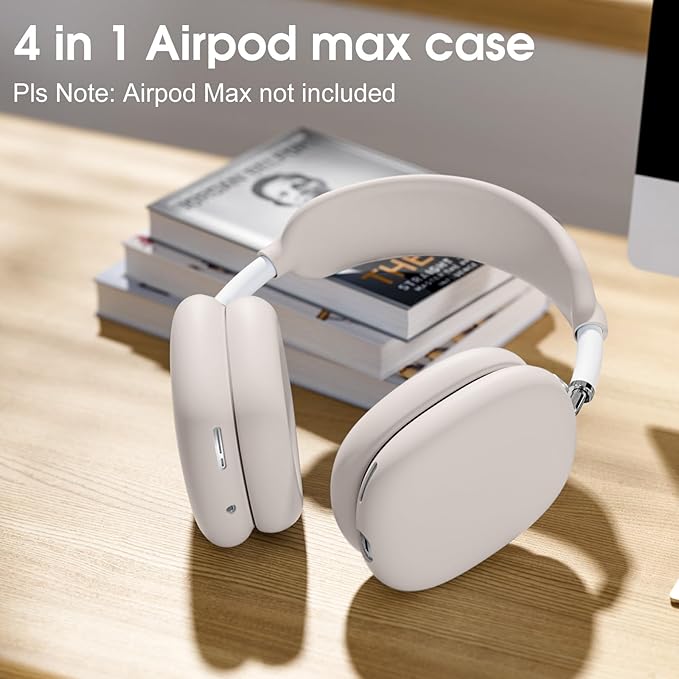 Lerobo Case Cover for Airpods Max Headphones,Soft Ear Cup Silicone Case for Apple Airpod Max 2024/2020,Anti-Scratch Earpad Cover Accessories,Nude