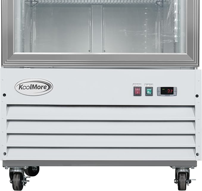 KoolMore MDF-1GD-23C-WH 31 in. Commercial One Glass Door Display Upright Freezer Merchandiser in White 23 Cu. Ft