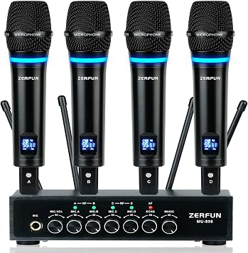 4 Channel Rechargeable Wireless Microphone System(MU-898)