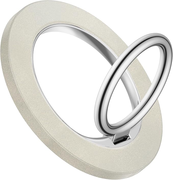GVIEWIN Magnetic Phone Ring Holder Compatible with MagSafe Grip, [Super Magnet] 360° Rotatable Adjustable Kickstand, Mag Safe Stand for iPhone 17 Pro Max/Air/Plus/16/15/14(Grey)
