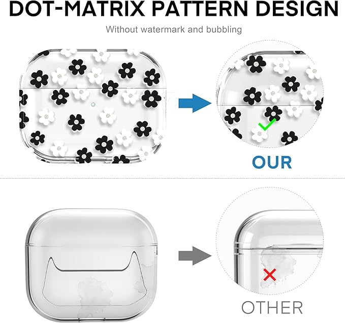 Maxjoy for AirPods Pro 3rd Generation Case, Clear Flower AirPods Pro 3 Case for Women Girly Cute Soft AirPod Pro 3 Cover with Keychain Strap for AirPod Pro 3rd Gen Cover 2025, Floral