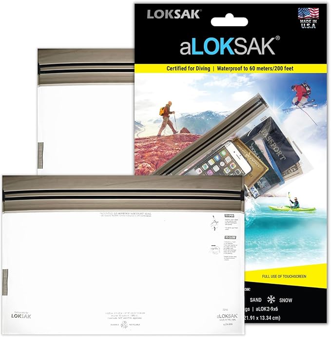 LOKSAK - aLOKSAK Waterproof Cellphone Dry Bags - Airtight Underwater Phone Pouch - Touch Screen Compatible - Diving Certified