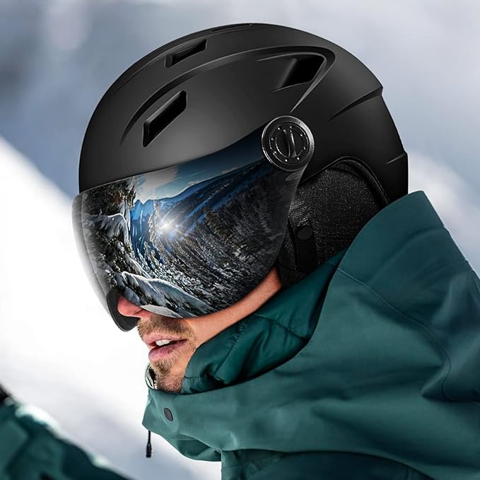 Odoland Ski Helmet with 2-in-1 Visor Goggles, Light Weight Snowboard Helmet for Men Women, Snow Sport Helmets for Skiing, Skating, Snowboarding