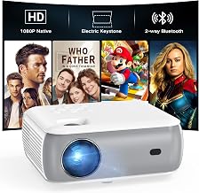 GROVIEW Native 1080P Bluetooth Projector, Home Theater Movie Mini Portable Projector with Built in Speaker, Compatible with PS5/Switch/USB for Bedroom Outdoor Indoor Use - Image 1