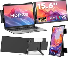 HONGO Laptop Screen Extender, 15.6" FHD 1080P Dual Monitor, Laptop Monitor Extender for 14"-16" Laptops, Second Screen with USB-C/HDMI Port, Plug n Play for Windows/Mac/Android/Switch/PS5 - Image 1