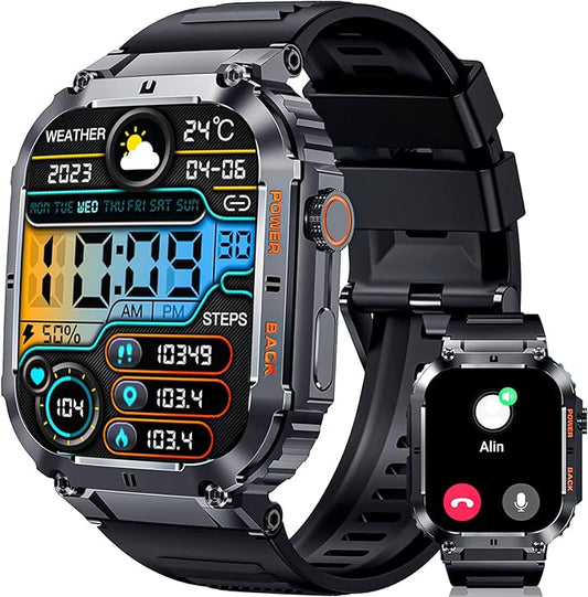 Smart Watch,2 inch Smart Watch for Android Phones,100+ Sports Modes Heart Rate Blood Pressure