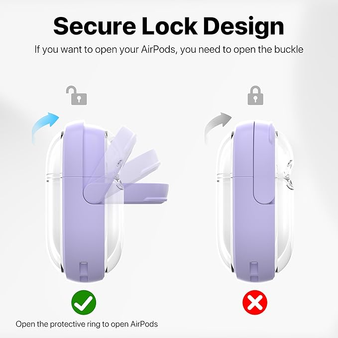 Valkit Compatible Airpods Pro 2nd/1st Generation Case Clear, Airpods Pro 2/1 Case Cover with Lock & Cleaner Kit, Soft Shockproof iPods Pro2 Protective Cases for AirPod Pro Gen 2nd/1st(2023/2022/2019)