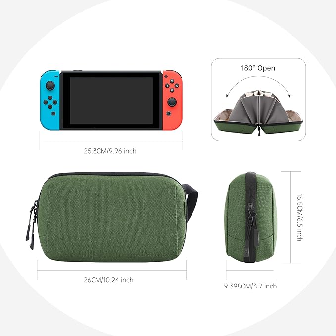 Electronic Organizer Travel Case Bag for Cables, Switch, SD card, Passport and More ??Ultimate Protection & Portability Waterproof (Green)