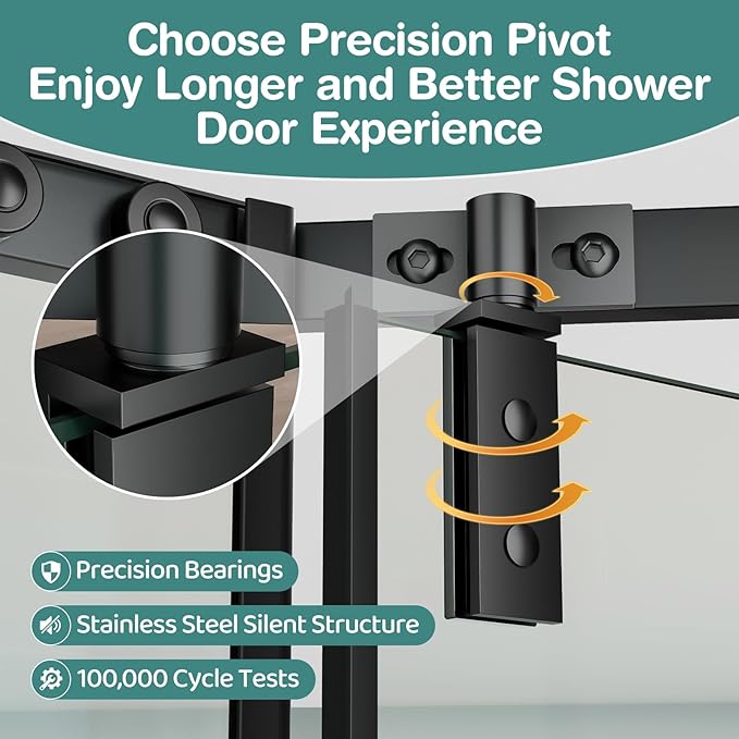36 Corner Shower Door,36" W x 72" H Neo-Angle Corner Shower Enclosure,Frameless Pivot Shower Doors with 1/4” (6MM) SGCC Tempered Glass for Walk-in Shower,Matte Black