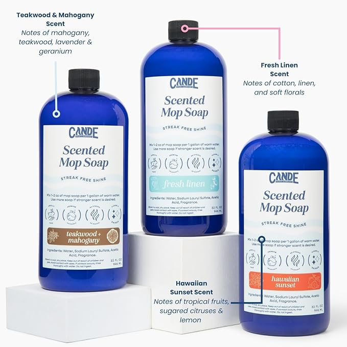 CANDE Mop Soap - Highly Scented Mop Soap, Luxury Floor Cleaner, Premium Fragranced Floor, Streak-Free Shine, 32 oz (Lavender Vanilla)