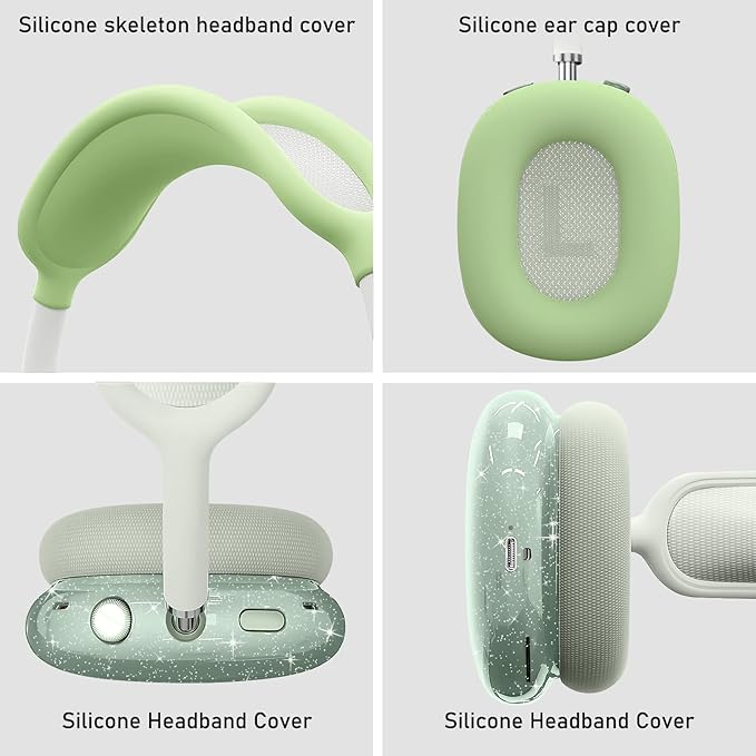 for AirPods Max case Cover,Anti-Scratch Ear Pad Case Cover/Ear Cups Cover/Headband Cover for AirPods Max. Clear Soft TPU and Silicone,Skin Scratch Proof.