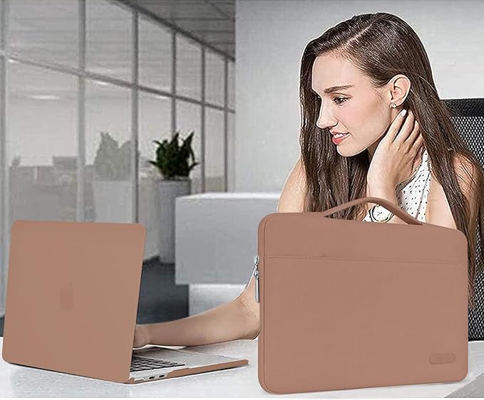 MOSISO Compatible with MacBook Air 13 inch Case M5 2026 M4 2025 M3 M2 2024-2022 A3449 A3240 A3113 A2681,Hard Shell&Sleeve Bag&Keyboard Skin&Webcam Cover&ScreenFilm for MacBook Air 13.6, Caramel Brown