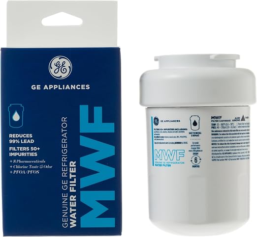GE MWF™ Refrigerator Water Filter, Genuine Filter, Guaranteed Fit, 1-pack